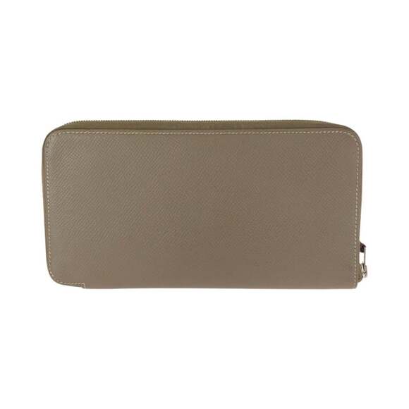 HERMES Azap Long Silk In Etoupe Beige Silver Hardware Veau Epsom Leather Wall...